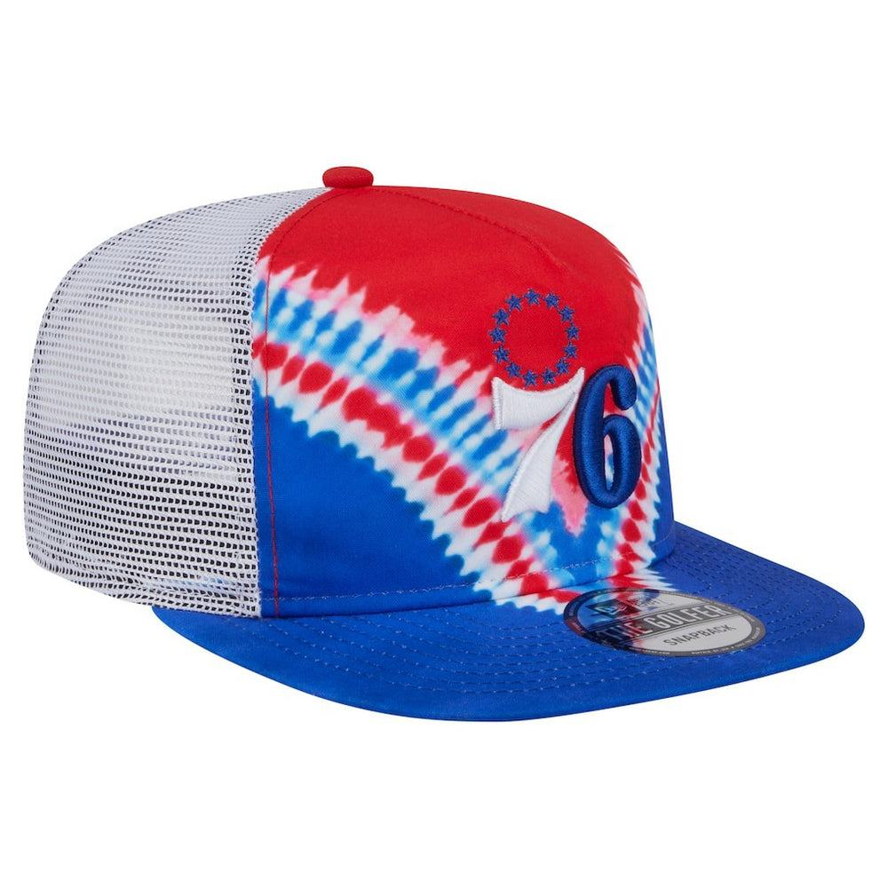 Royal/Red Philadelphia 76ers Throwback Dye Golfer Snapback Hat | NBA