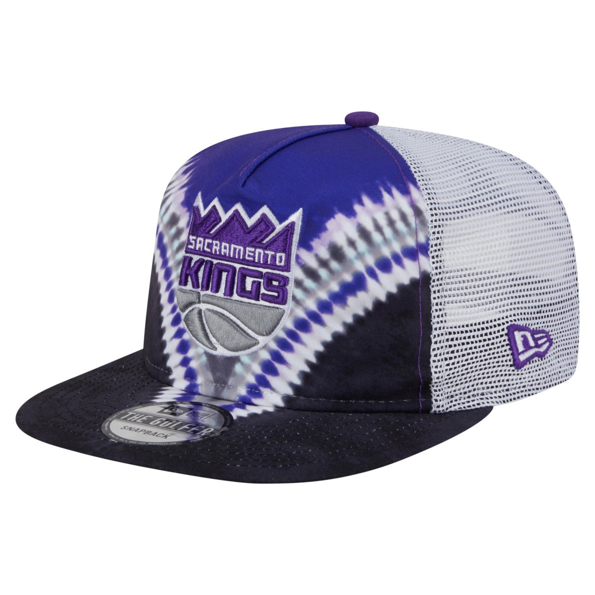 Black/Purple Sacramento Kings Throwback Dye Golfer Snapback Hat | NBA