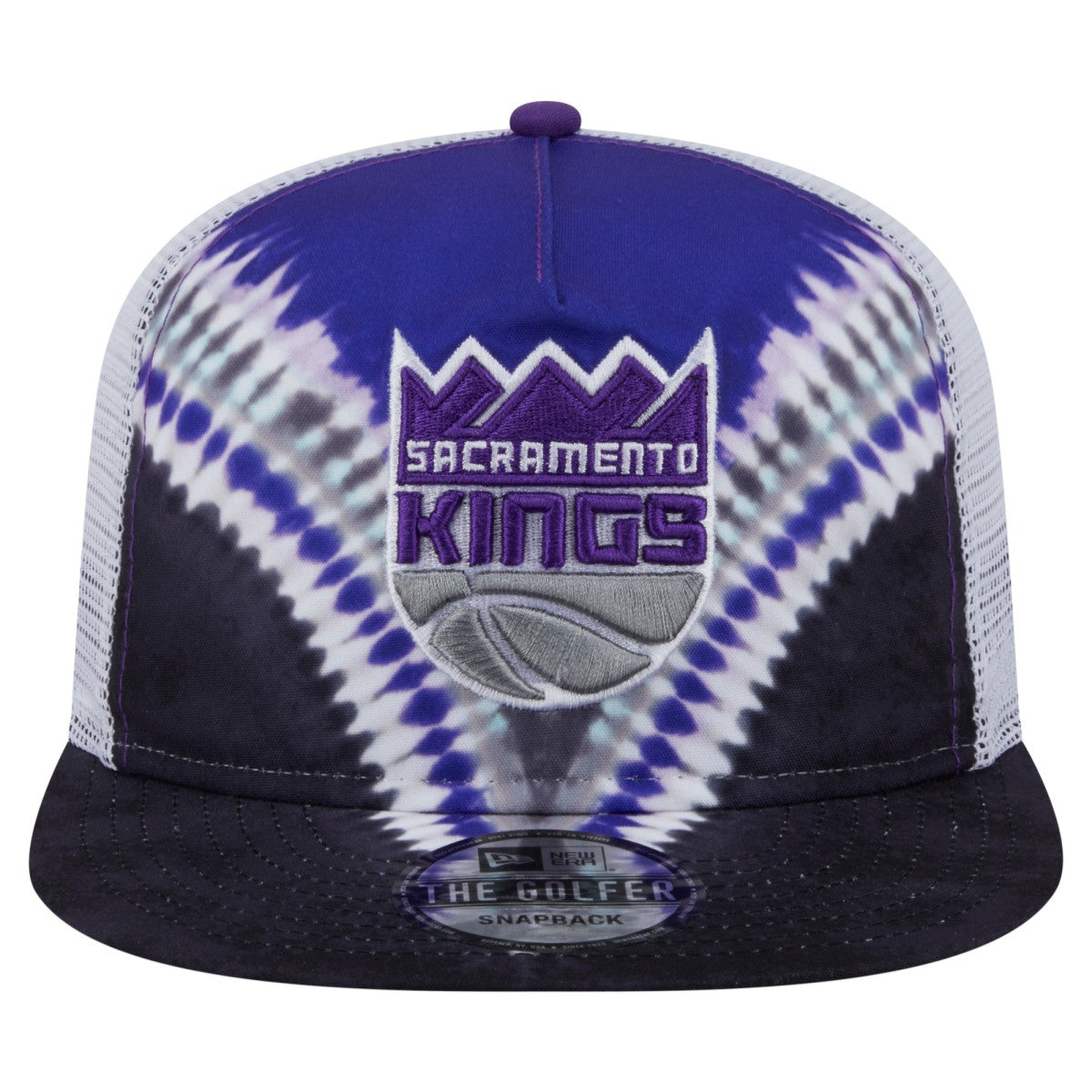 Black/Purple Sacramento Kings Throwback Dye Golfer Snapback Hat | NBA