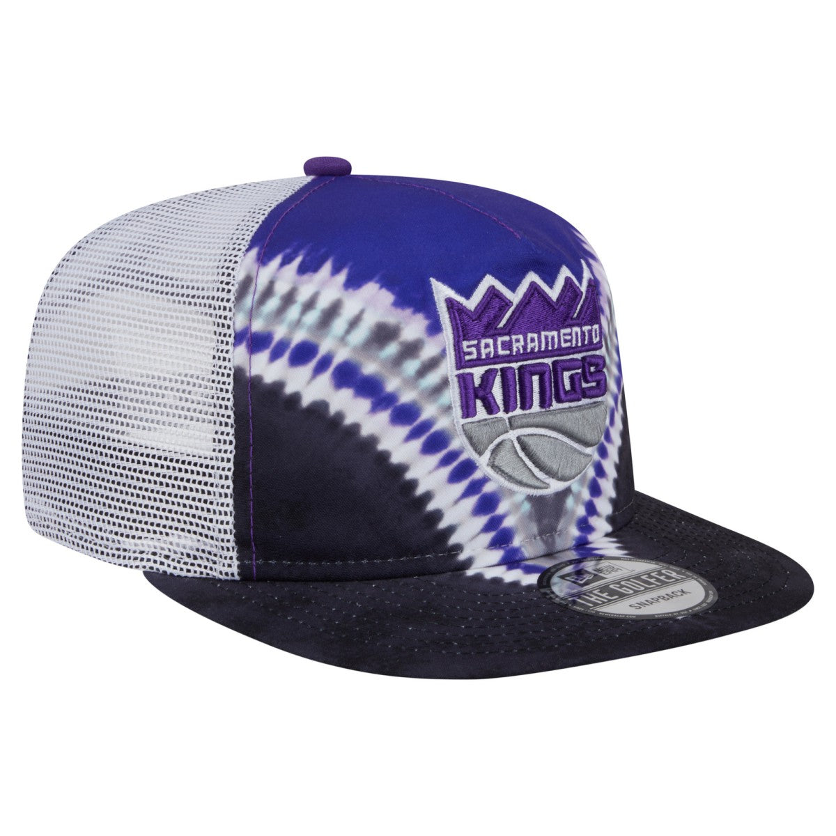 Black/Purple Sacramento Kings Throwback Dye Golfer Snapback Hat | NBA
