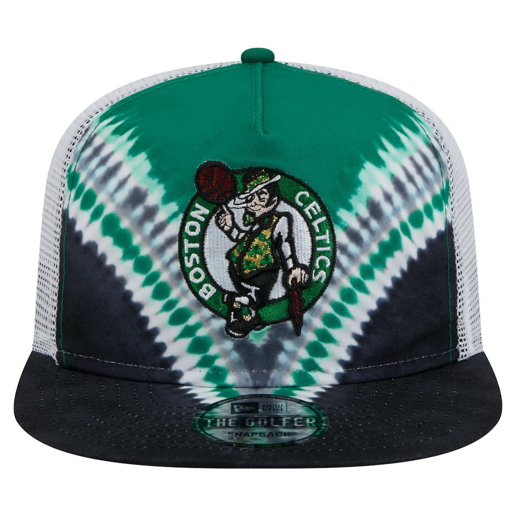 Black/Kelly Green Boston Celtics Throwback Dye Golfer Snapback Hat | NBA