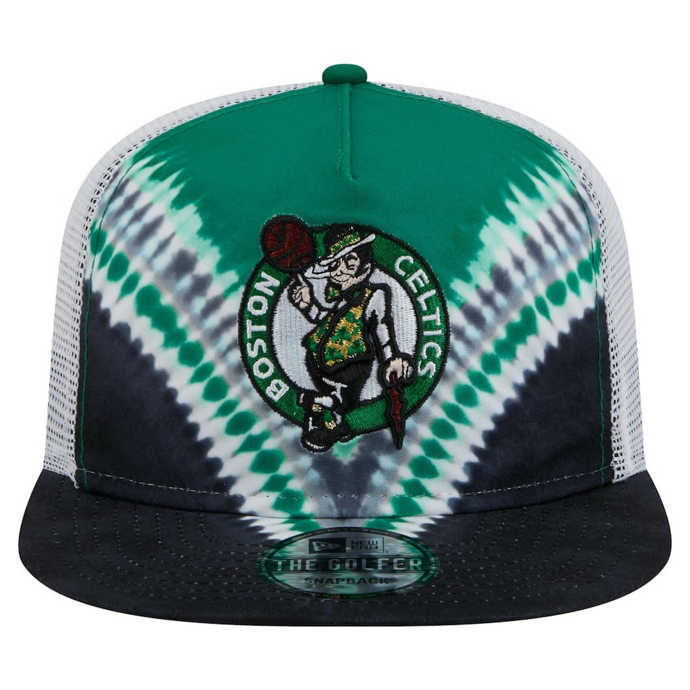Black/Kelly Green Boston Celtics Throwback Dye Golfer Snapback Hat | NBA