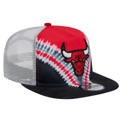 Black/Red Chicago Bulls Throwback Dye Golfer Snapback Hat | NBA