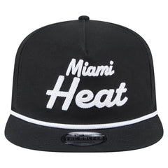Black Miami Heat Team Text Golfer Snapback Hat | NBA