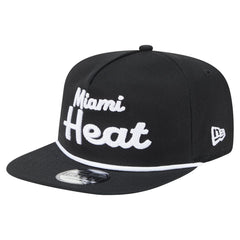 Black Miami Heat Team Text Golfer Snapback Hat | NBA