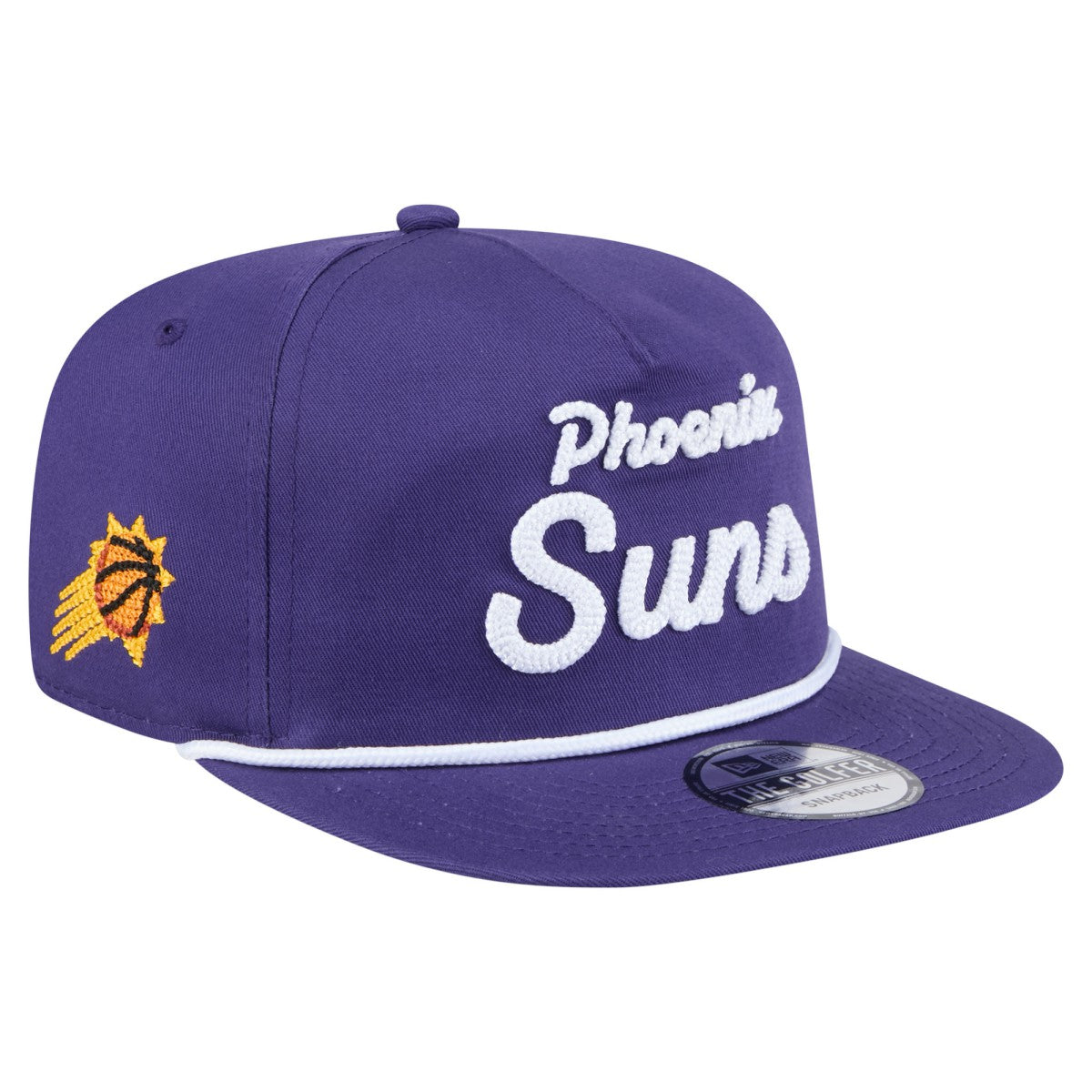 Purple Phoenix Suns Team Text Golfer Snapback Hat | NBA