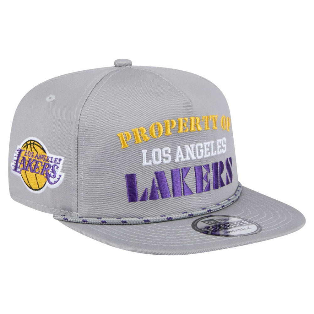 Gray Los Angeles Lakers Throwback Property Of Golfer Snapback Hat | NBA