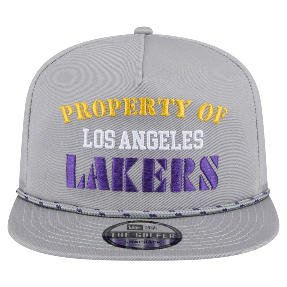 Gray Los Angeles Lakers Throwback Property Of Golfer Snapback Hat | NBA