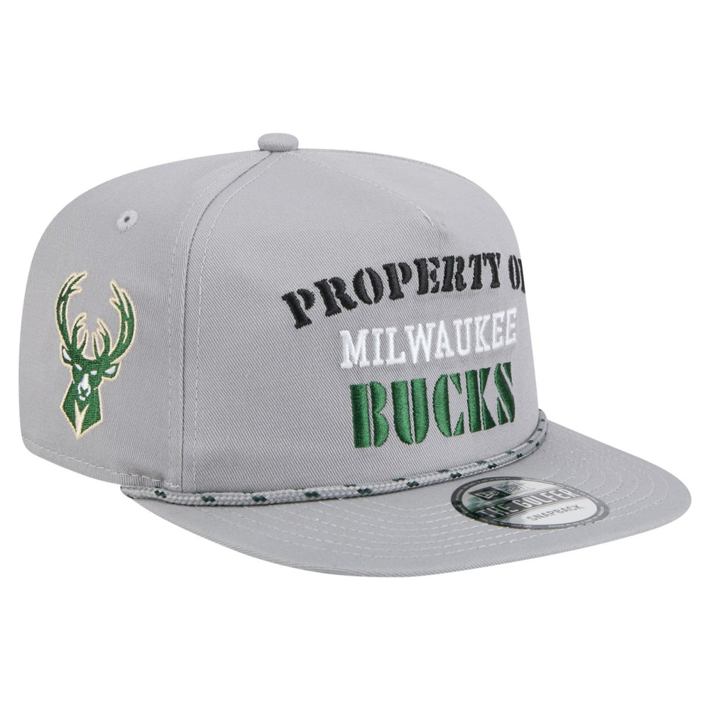 Gray Milwaukee Bucks Throwback Property Of Golfer Snapback Hat | NBA