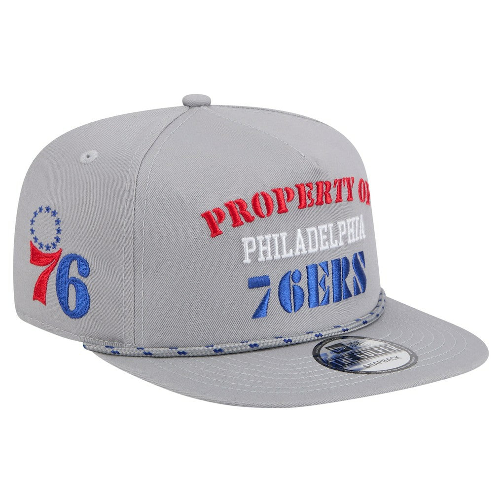 Gray Philadelphia 76ers Throwback Property Of Golfer Snapback Hat | NBA