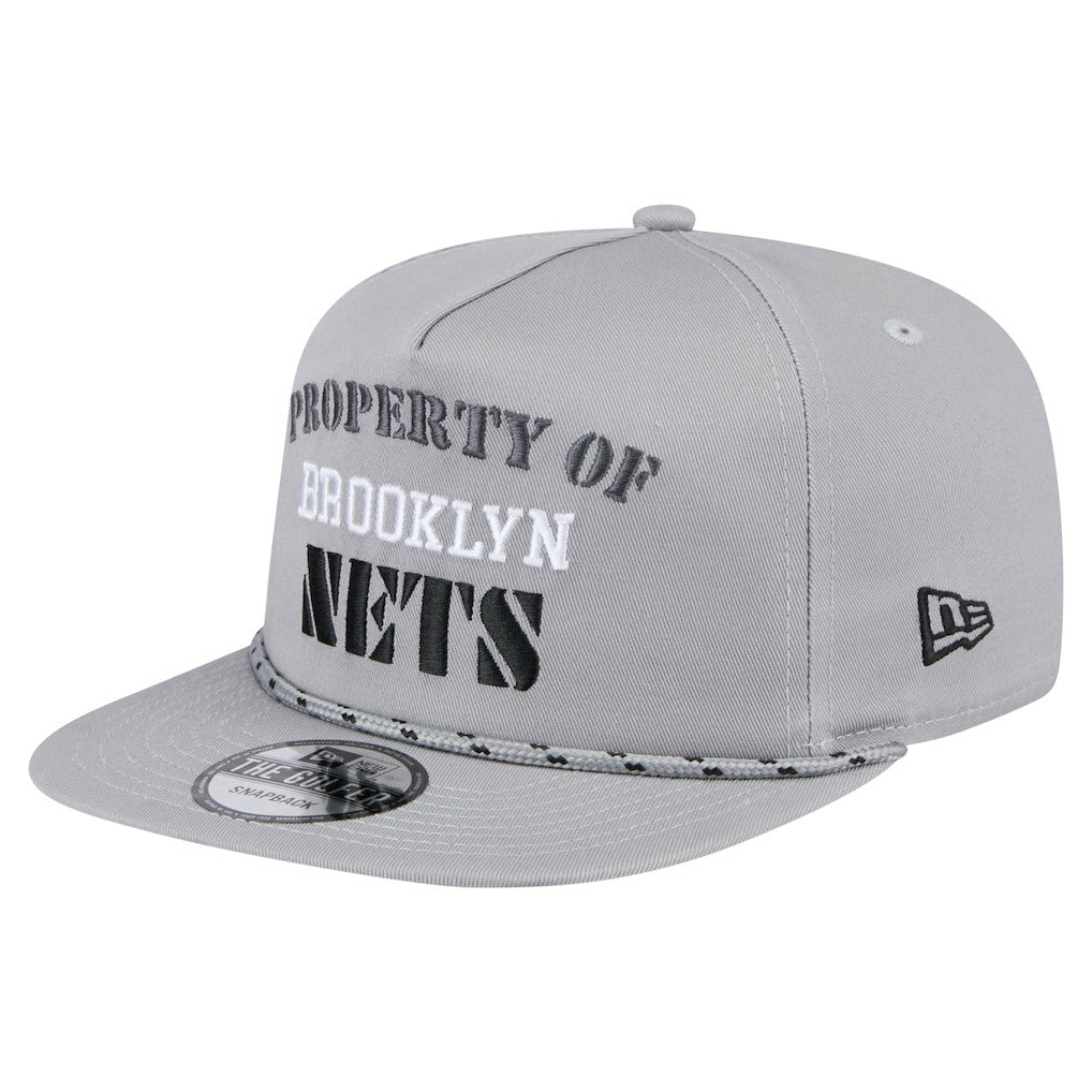 Gray Brooklyn Nets Throwback Property Of Golfer Snapback Hat | NBA