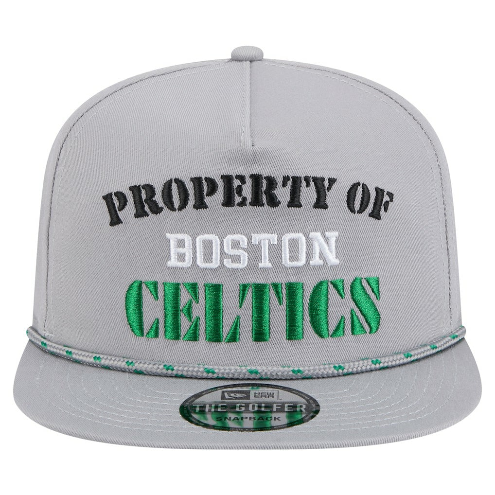 Gray Boston Celtics Throwback Property Of Golfer Snapback Hat | NBA