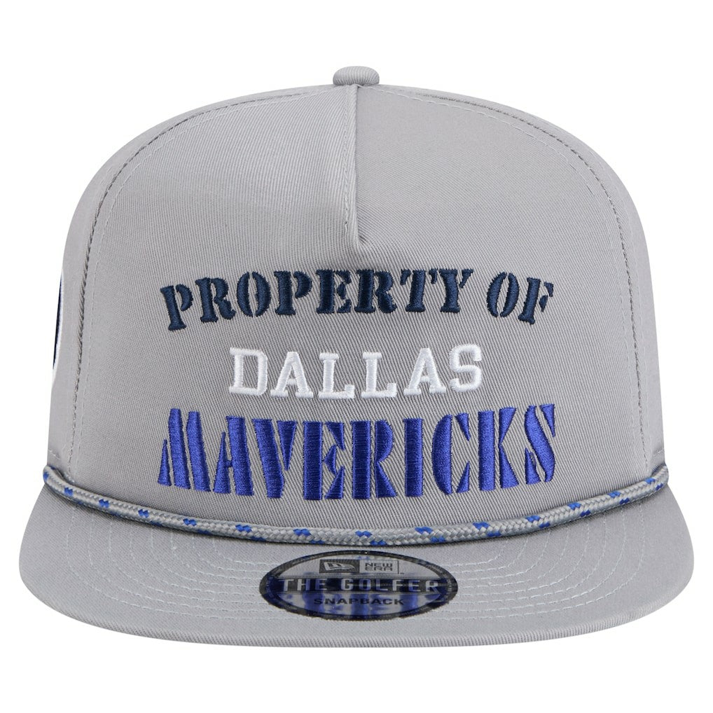 Gray Dallas Mavericks Throwback Property Of Golfer Snapback Hat sale | NBA