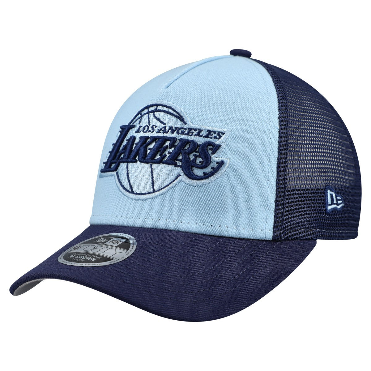 Light Blue Los Angeles Lakers Youth Colorpack 9FORTY A-Frame Trucker Adjustable Hat | NBA