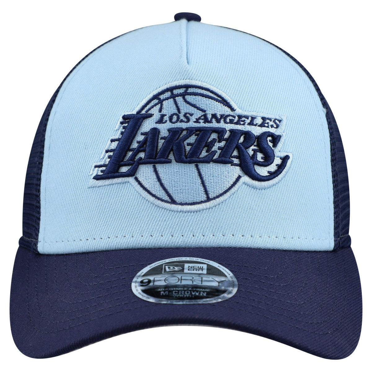 Light Blue Los Angeles Lakers Youth Colorpack 9FORTY A-Frame Trucker Adjustable Hat | NBA