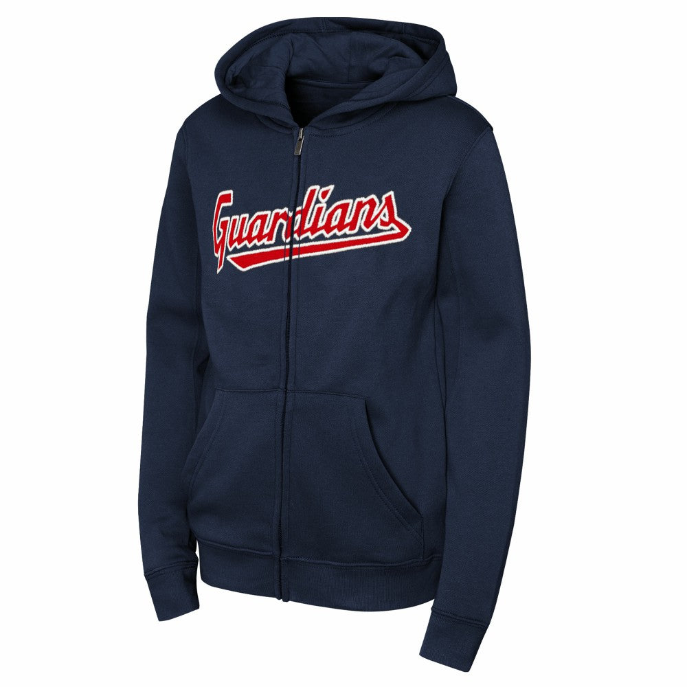 Cleveland Guardians Youth Wordmark Fleece Full-Zip Hoodie - MLB Hoodies