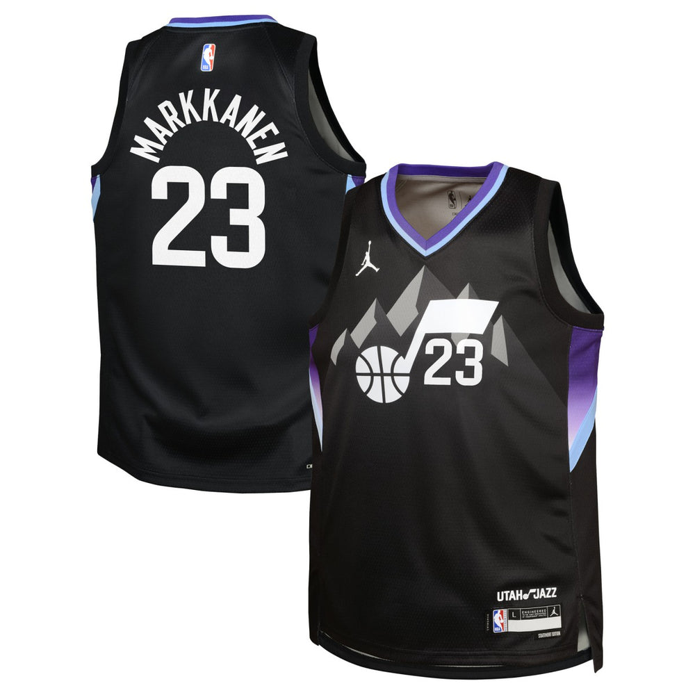 Black Lauri Markkanen Utah Jazz Jordan Brand Youth Swingman Jersey | NBA
