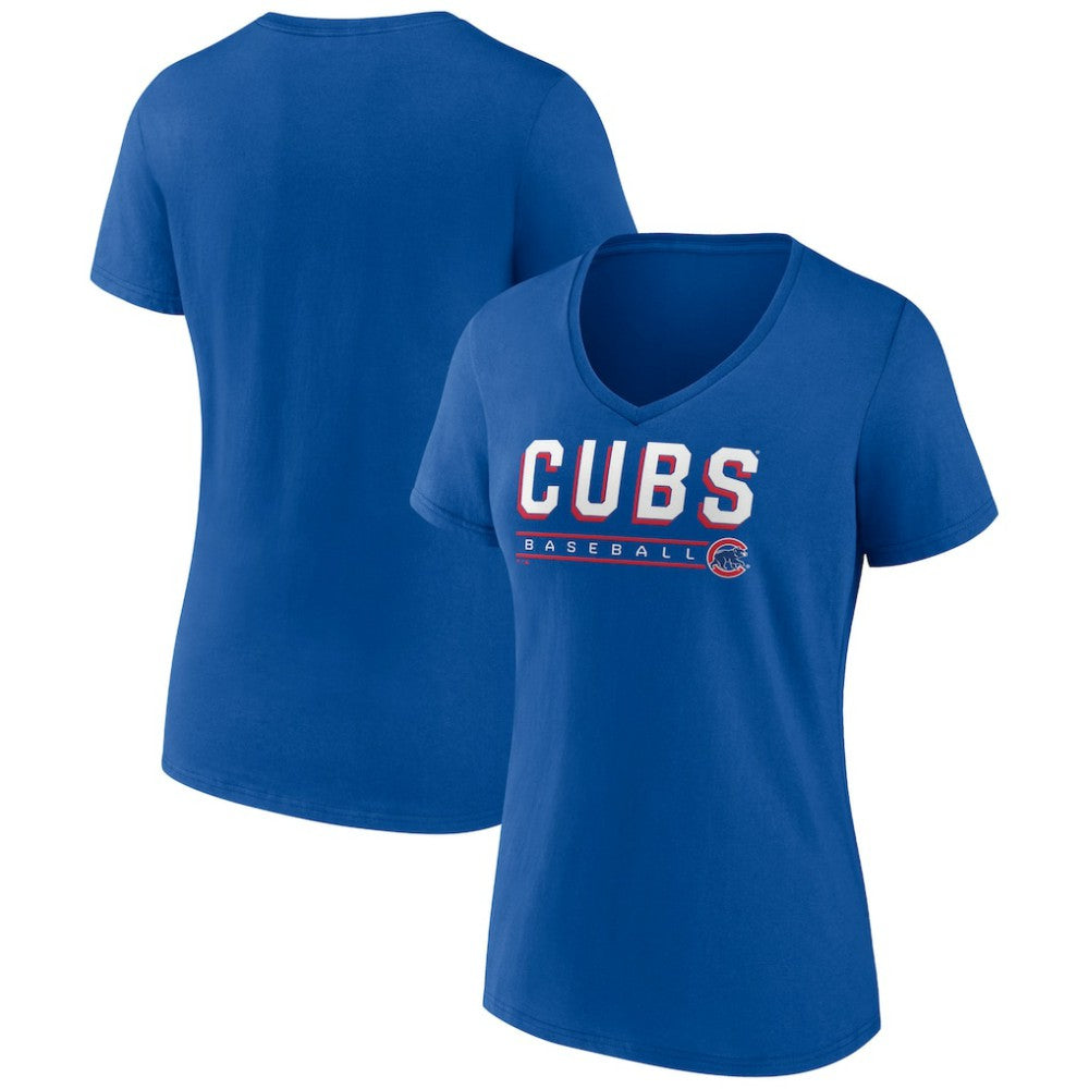 Chicago Cubs Women's Primary Play V-Neck T-Shirt - MLB T-shirts