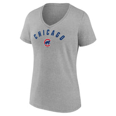 Chicago Cubs Women's Arch V-Neck T-Shirt - MLB T-shirts