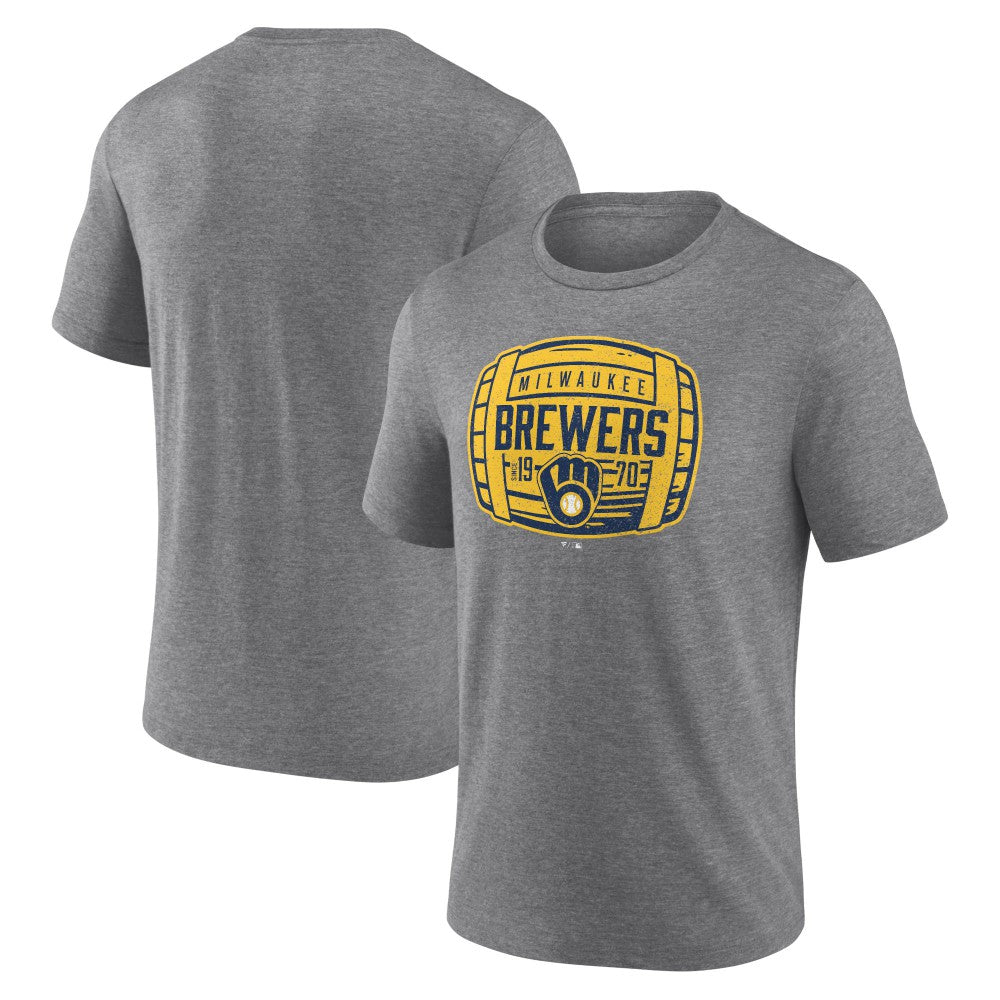 Milwaukee Brewers Barrel Tri-Blend T-Shirt - MLB T-shirts