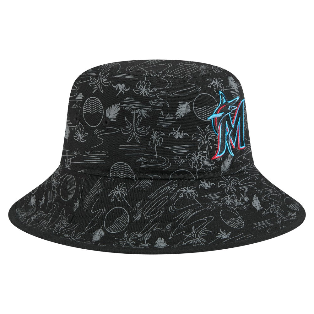 Miami Marlins New Era 2025 Spring Training All Over Print Bucket Hat - MLB Hats