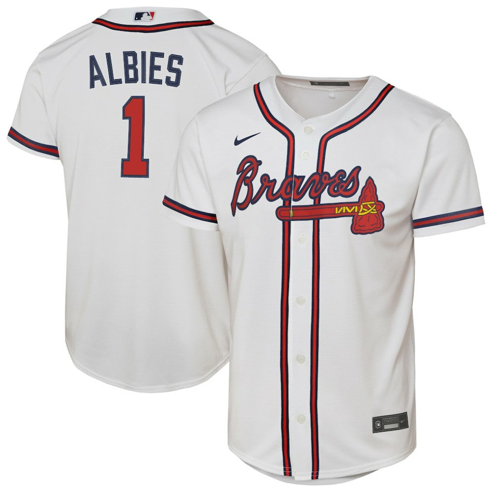Ozzie Albies Atlanta Braves Nike Youth Home Replica Player Jersey - MLB Jerseys