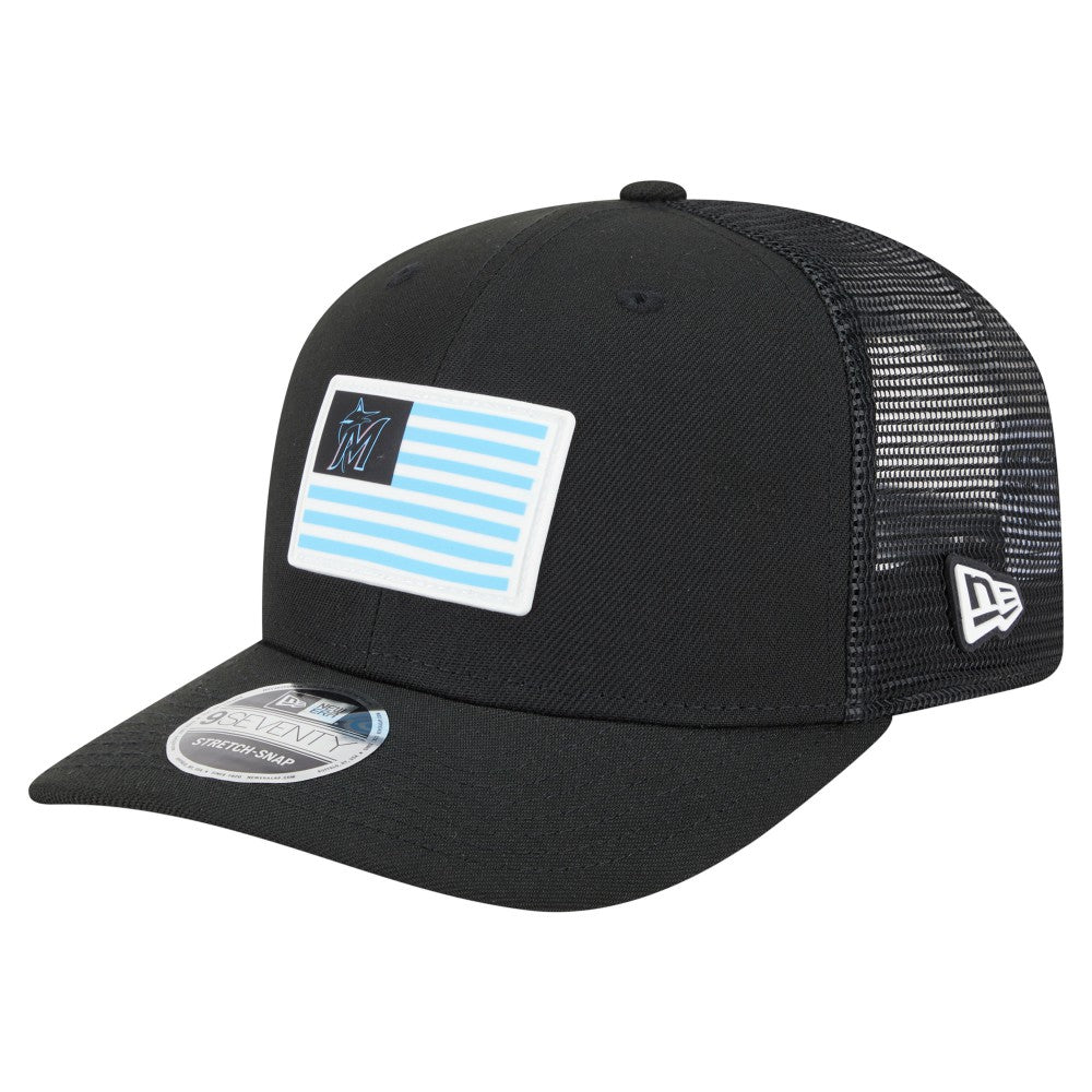 Miami Marlins New Era Flag 9SEVENTY Stretch-Snap Hat - MLB Hats