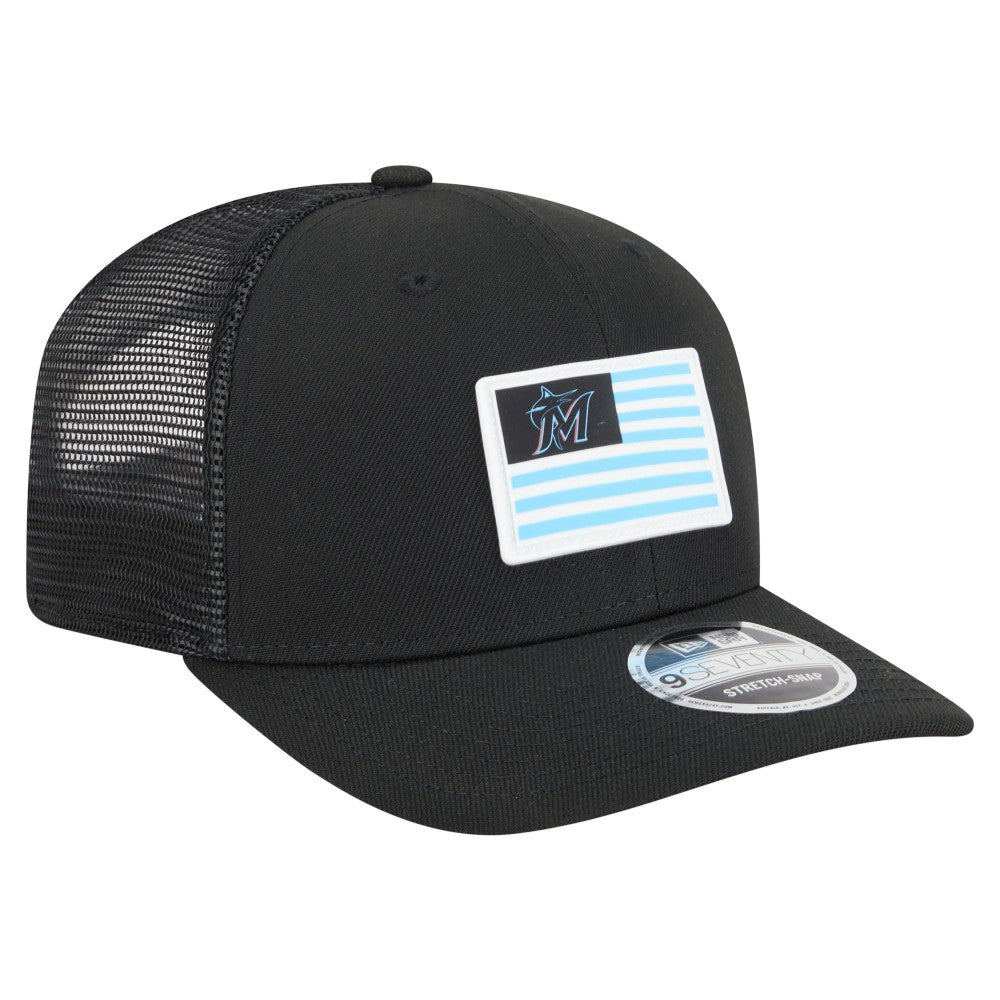 Miami Marlins New Era Flag 9SEVENTY Stretch-Snap Hat - MLB Hats