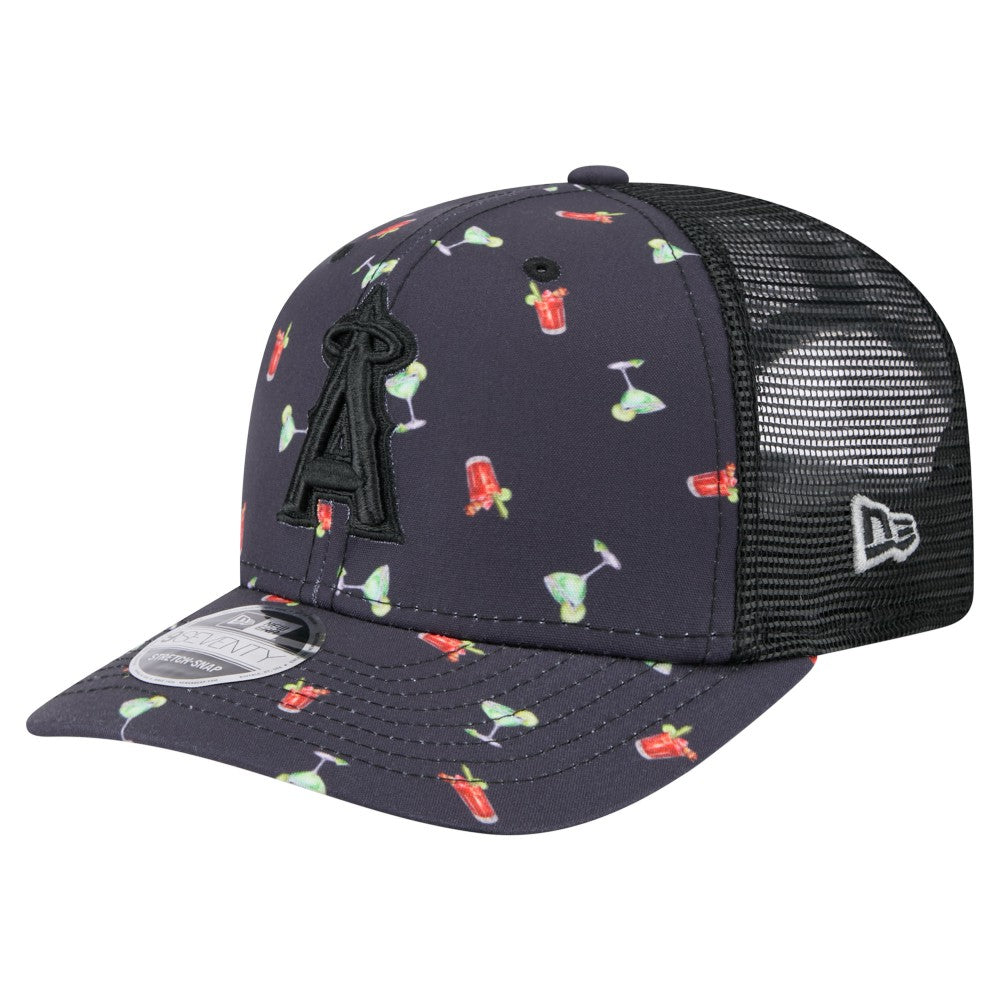 Los Angeles Angels New Era Adventure Drinks Pattern 9SEVENTY Stretch-Snap Hat - MLB Hats