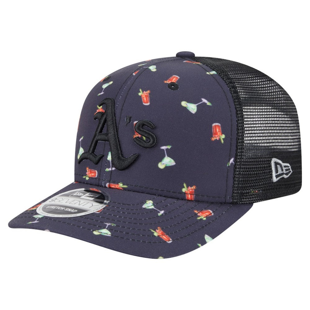 Athletics New Era Adventure Drinks Pattern 9SEVENTY Stretch-Snap Hat - MLB Hats