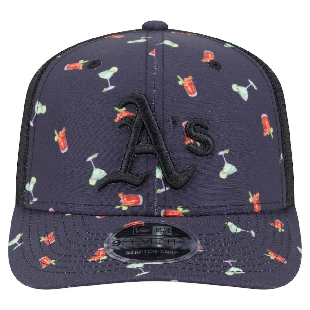 Athletics New Era Adventure Drinks Pattern 9SEVENTY Stretch-Snap Hat - MLB Hats