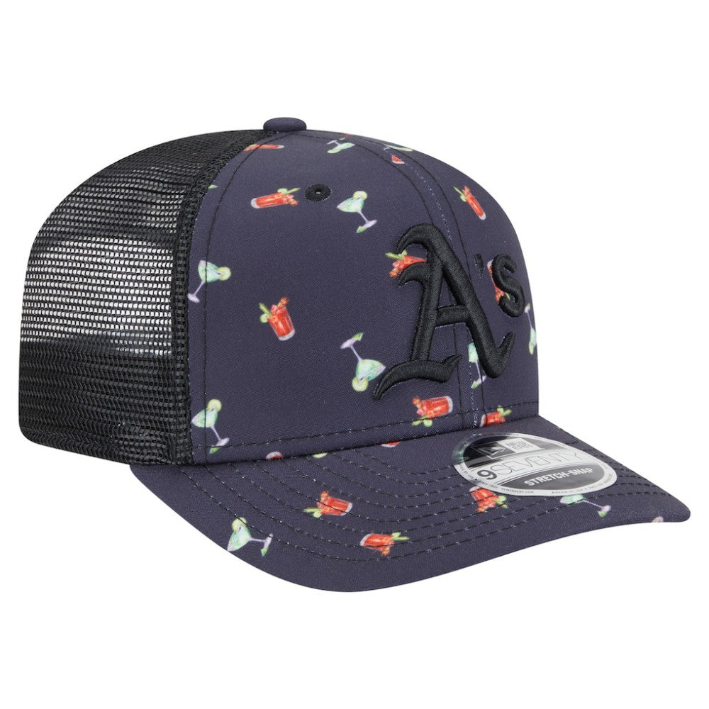 Athletics New Era Adventure Drinks Pattern 9SEVENTY Stretch-Snap Hat - MLB Hats
