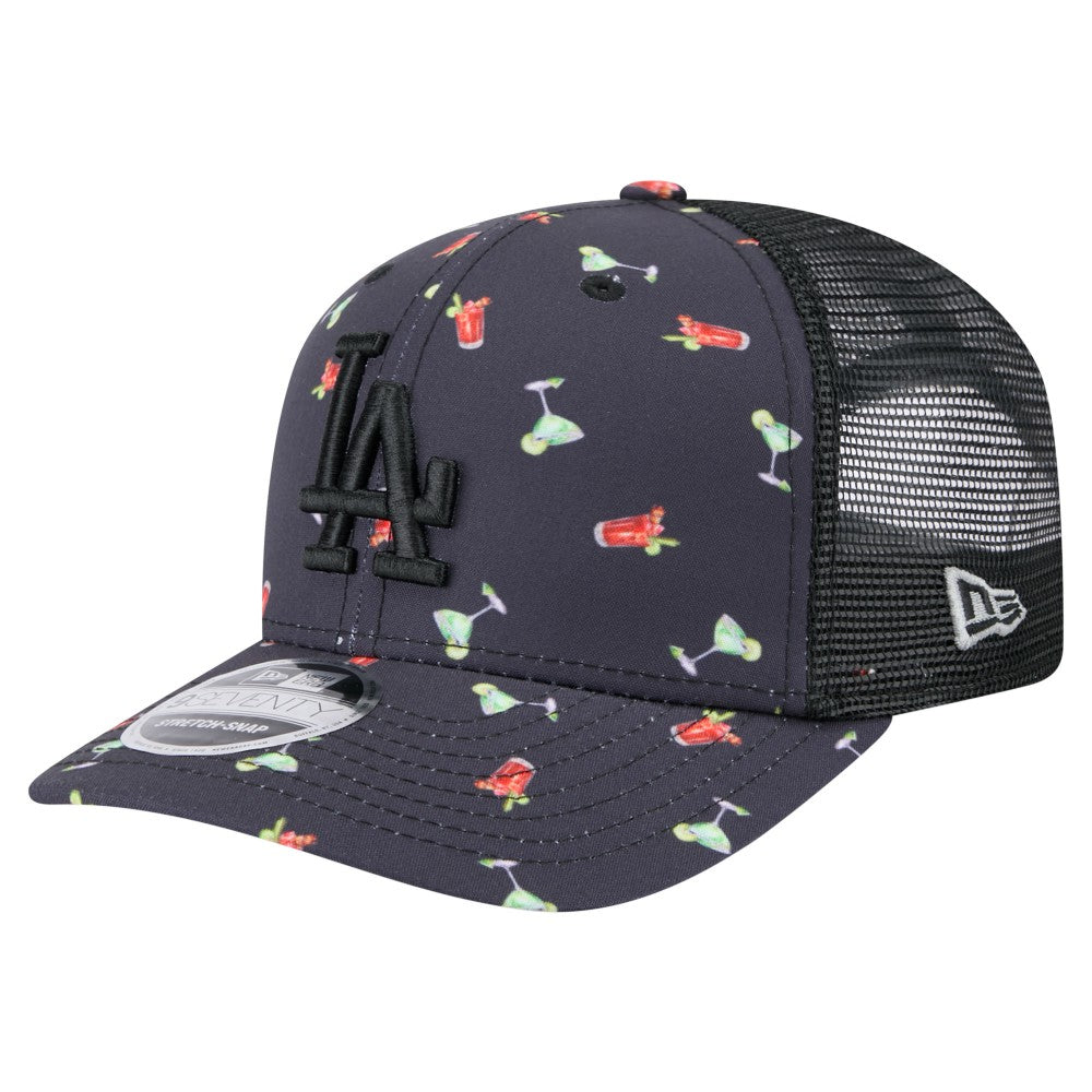 Los Angeles Dodgers New Era Adventure Drinks Pattern 9SEVENTY Stretch-Snap Hat - MLB Hats