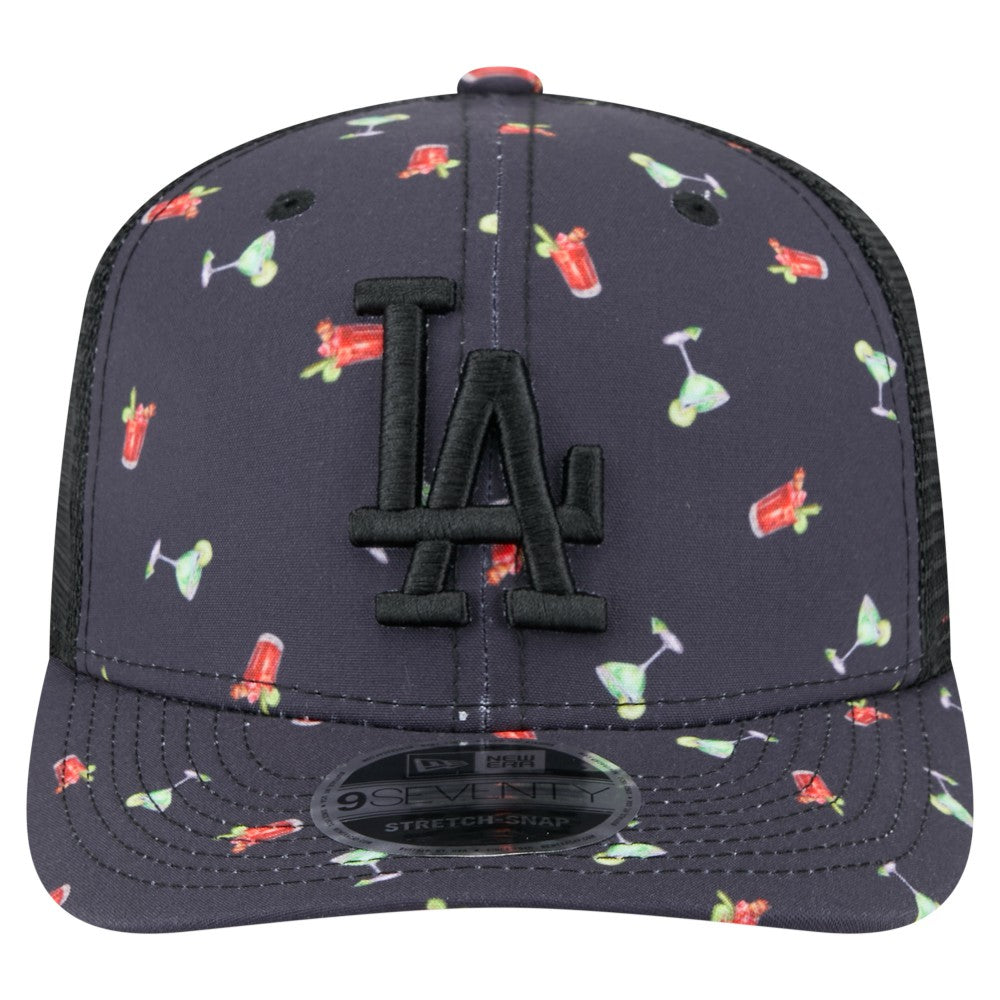 Los Angeles Dodgers New Era Adventure Drinks Pattern 9SEVENTY Stretch-Snap Hat - MLB Hats