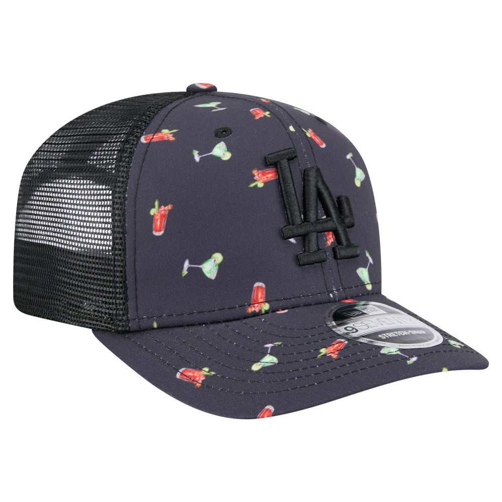 Los Angeles Dodgers New Era Adventure Drinks Pattern 9SEVENTY Stretch-Snap Hat - MLB Hats