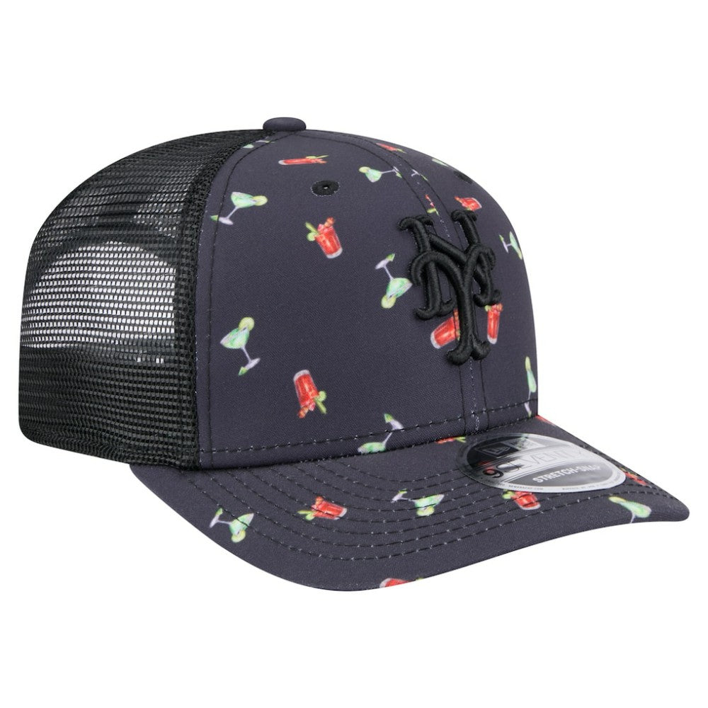 New York Mets New Era Adventure Drinks Pattern 9SEVENTY Stretch-Snap Hat - MLB Hats