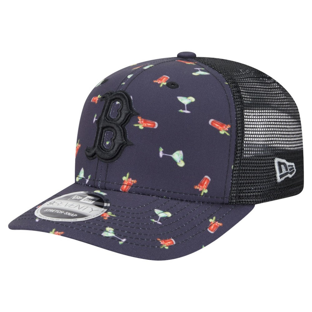Boston Red Sox New Era Adventure Drinks Pattern 9SEVENTY Stretch-Snap Hat - MLB Hats