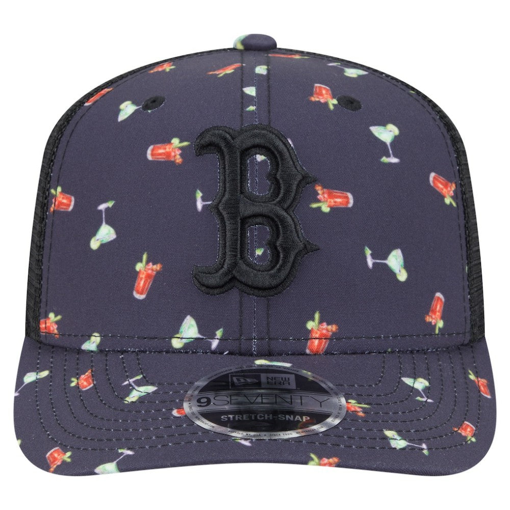 Boston Red Sox New Era Adventure Drinks Pattern 9SEVENTY Stretch-Snap Hat - MLB Hats