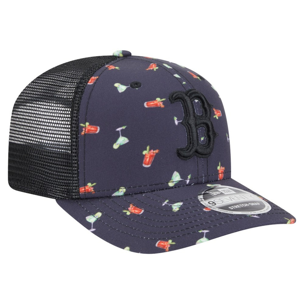 Boston Red Sox New Era Adventure Drinks Pattern 9SEVENTY Stretch-Snap Hat - MLB Hats