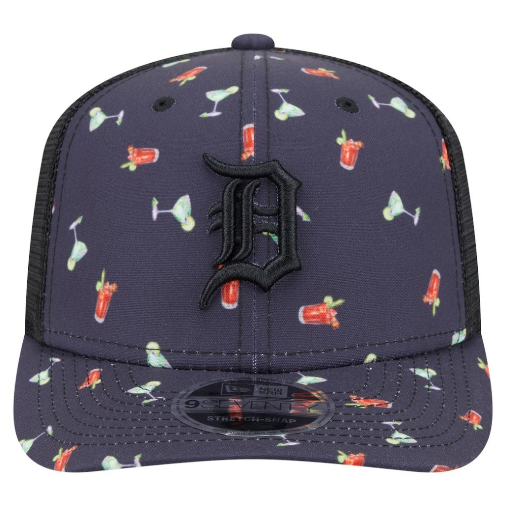 Detroit Tigers New Era Adventure Drinks Pattern 9SEVENTY Stretch-Snap Hat - MLB Hats