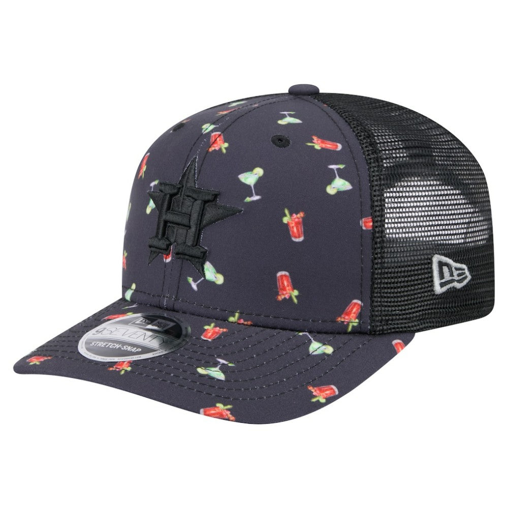 Houston Astros New Era Adventure Drinks Pattern 9SEVENTY Stretch-Snap Hat - MLB Hats