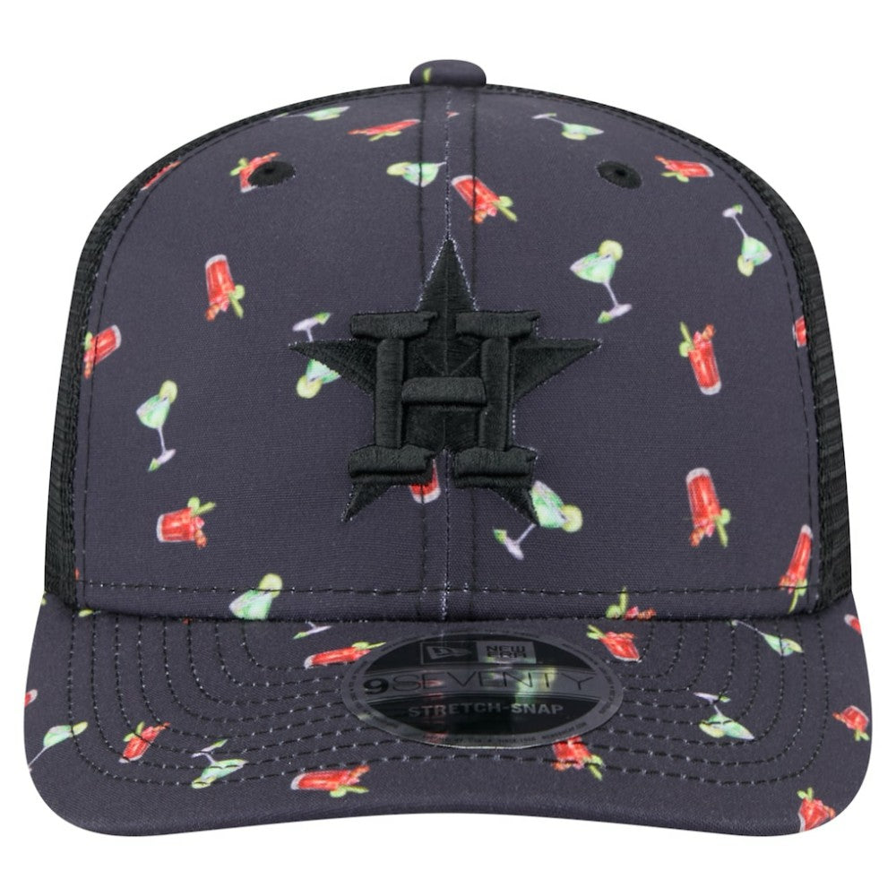 Houston Astros New Era Adventure Drinks Pattern 9SEVENTY Stretch-Snap Hat - MLB Hats