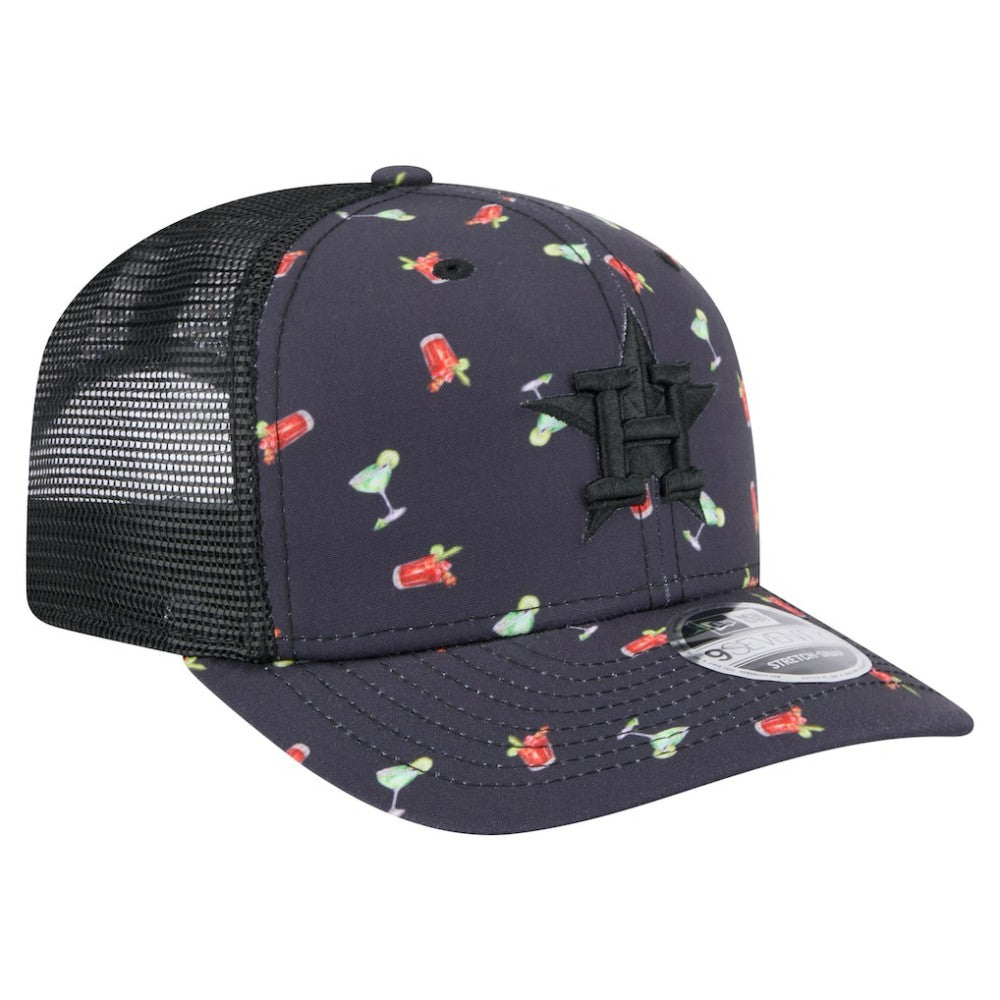 Houston Astros New Era Adventure Drinks Pattern 9SEVENTY Stretch-Snap Hat - MLB Hats
