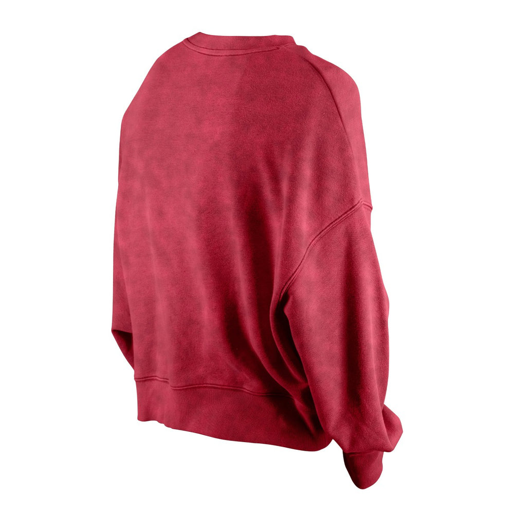 Red Miami Heat Women's Throwback Vintage Enzyme Wash Oversized Boxy Pullover Sweatshirt | NBA