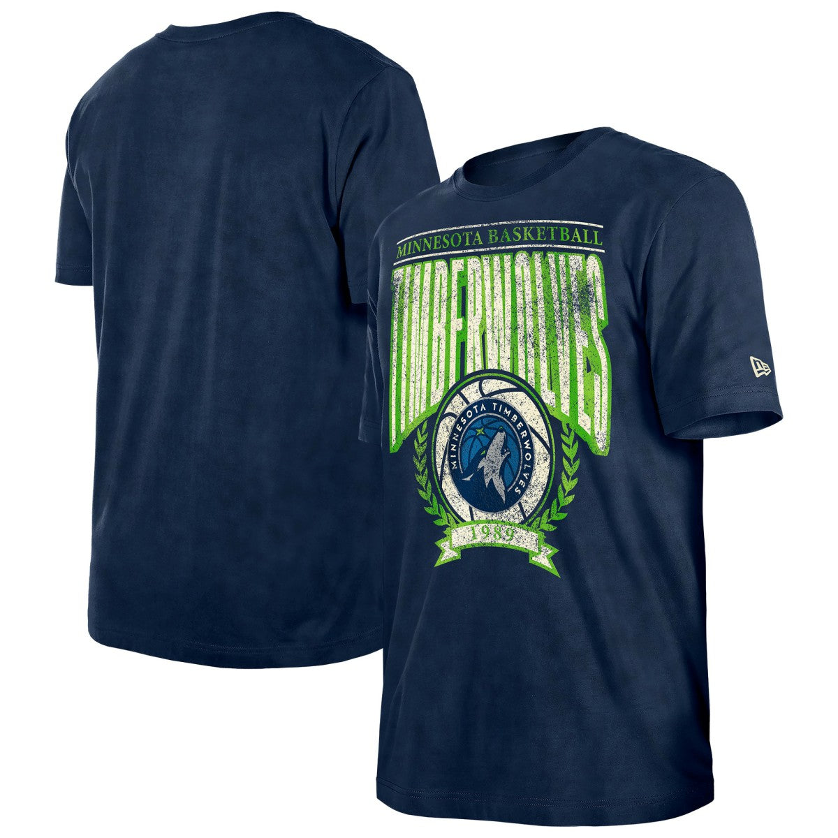 Navy Minnesota Timberwolves Throwback Vintage Boxy Mineral Wash T-Shirt | NBA