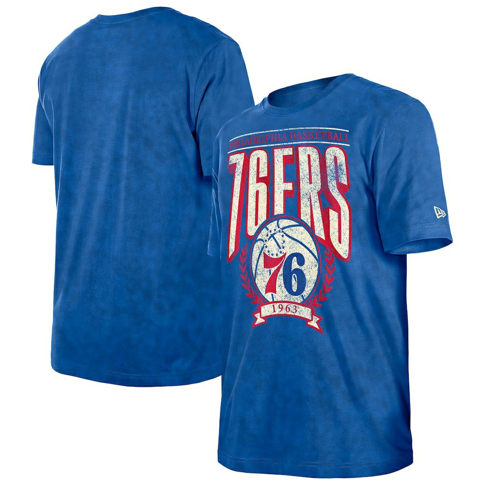 Royal Philadelphia 76ers Throwback Vintage Boxy Mineral Wash T-Shirt | NBA