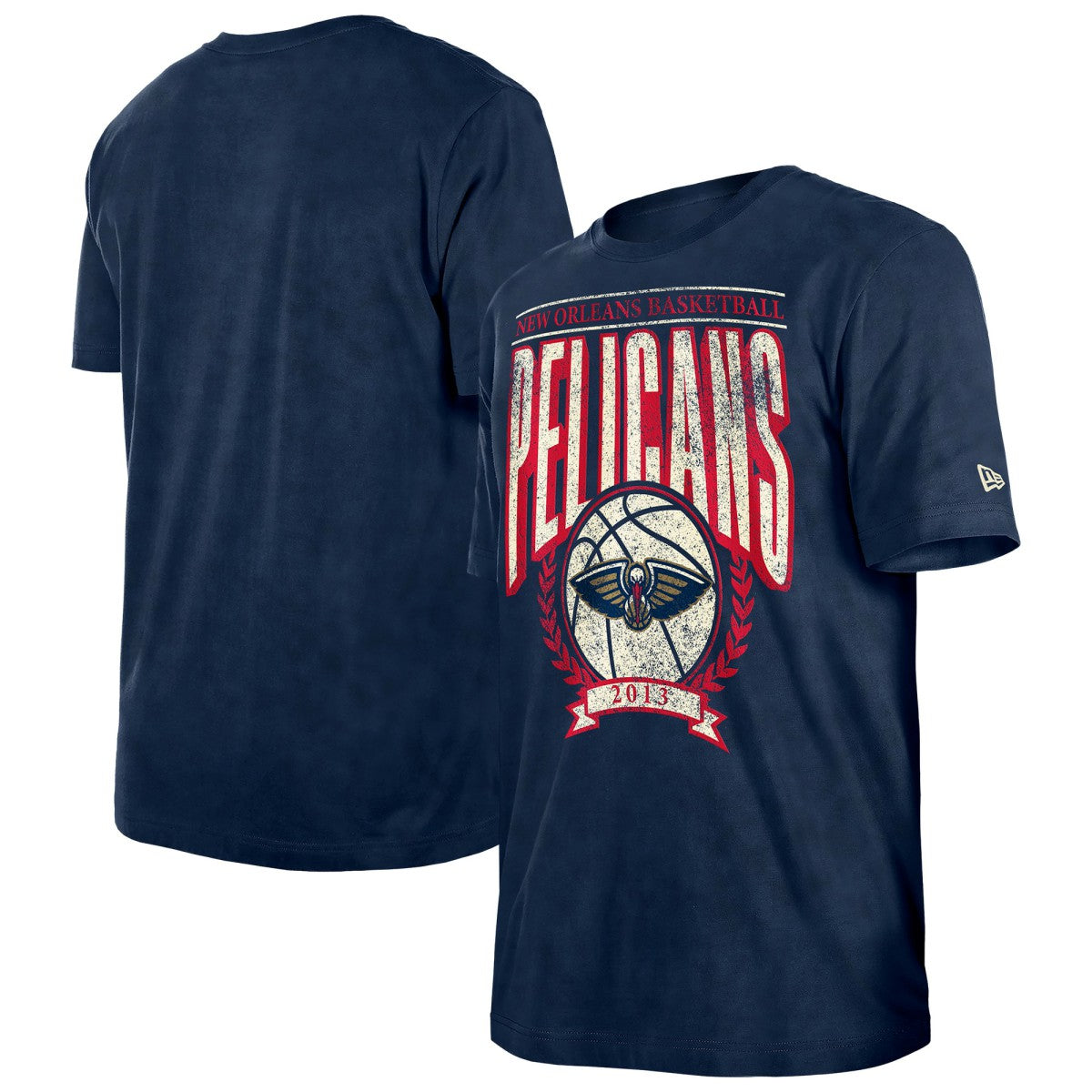 Navy New Orleans Pelicans Throwback Vintage Boxy Mineral Wash T-Shirt | NBA