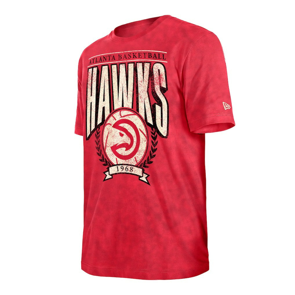 Red Atlanta Hawks Throwback Vintage Boxy Mineral Wash T-Shirt | NBA