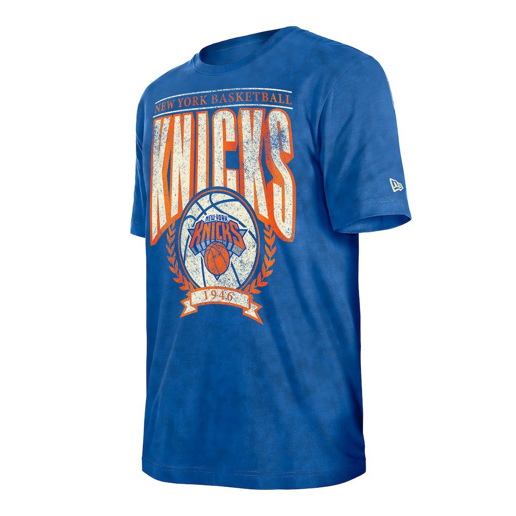 Blue New York Knicks Throwback Vintage Boxy Mineral Wash T-Shirt | NBA