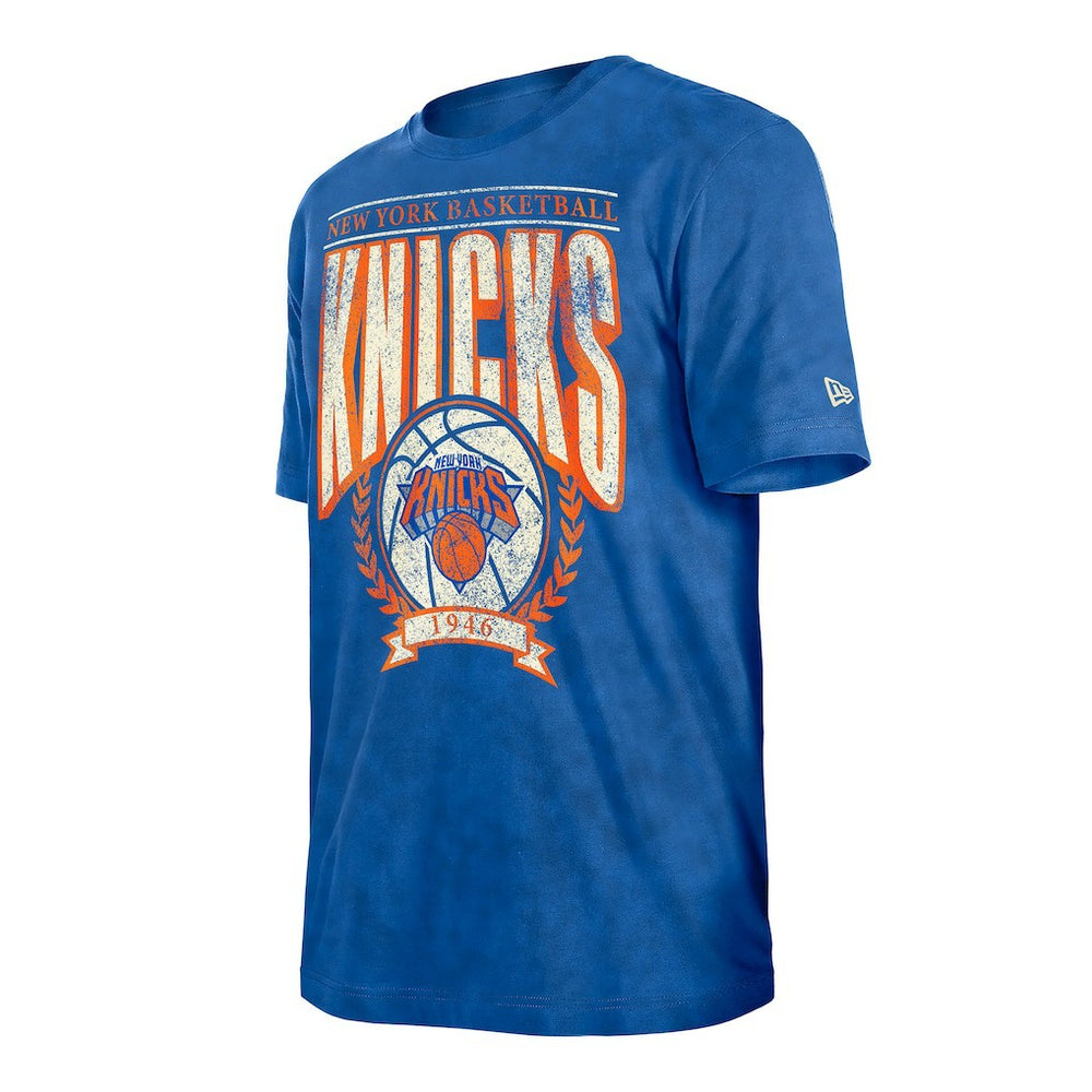 Blue New York Knicks Throwback Vintage Boxy Mineral Wash T-Shirt | NBA
